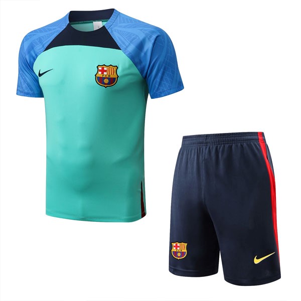 Camiseta Entrenamiento Barcelona Conjunto Completo 2022 2023 Verde